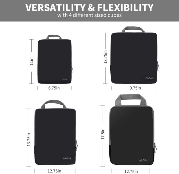 4 Set/6 Set Compression Packing Cubes Travel Accessories Expandable Packing Organizers - Image 2