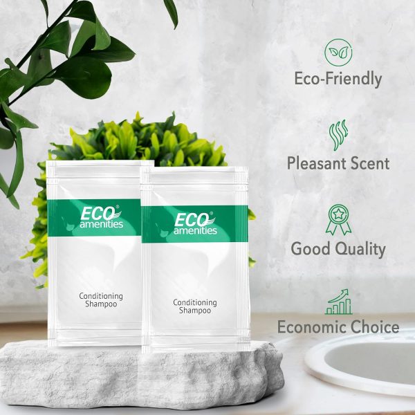 ECO Sachet Individually Wrapped Toiletries, Travel Size Bulk Shampoo and Conditioner 2in1 10ml (100 pk) Mini Hotel Toiletries Conditioning Shampoo 2in1 | Travel size Toiletries - Image 3