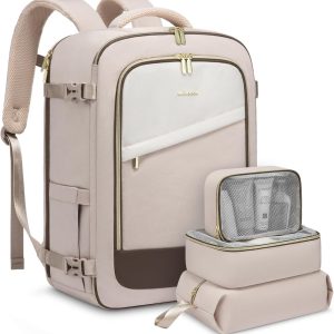 Travel Backpack for Women, 40L Carry On Backpack for Airplanes, Personal Item Bag for Airlines Fits 17 inch Laptop, TSA Approved Luggage with 3 Packing Cubes,Waterproof Weekender Gym Backpack