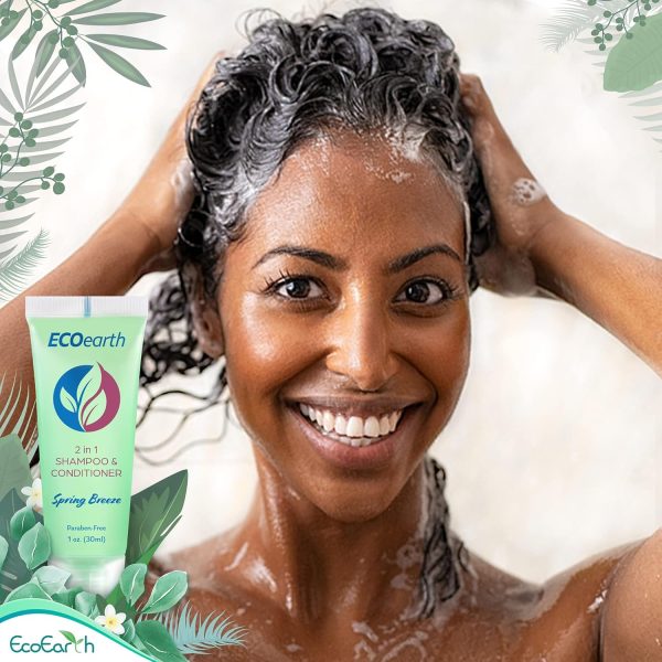 Travel Size Shampoo Conditioner 2-in-1 (1 fl oz, 100 PK, Spring Breeze) Delight Your Guests w/Revitalizing & Refreshing Conditioning Shampoo Amenities, Small Size Hotel Toiletries in Bulk - Image 3