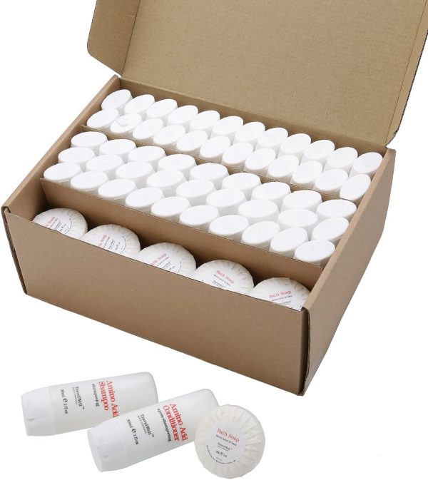 TRAVELWELL Hotel Amenities 30ml Shampoo (25 Bottles) + Conditioner (25 Bottles) + Mini Soap Bars (25 Bars, 28g) | Travel Size Toiletry Set - Image 2