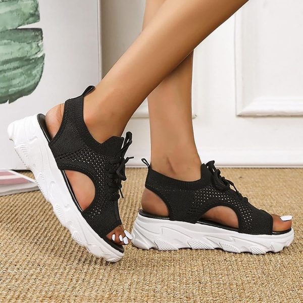 Women Comfort Arch Support Dress Flats Sandal Ankle Strap Buckle Thong T-Strap Summer Adjustable Sandal - Image 4