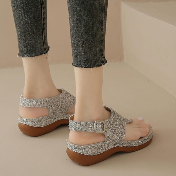 Women'S Beach Sandals Hollow Casual Slippers Flat Shoes Retro Sandals Women'S Rhinestone Sandals for Women Wedding - Image 5